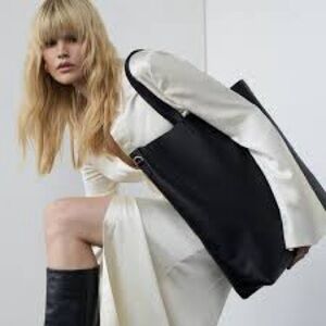 MWT Landa Panama Oversized Black Shopper Tote Bag large